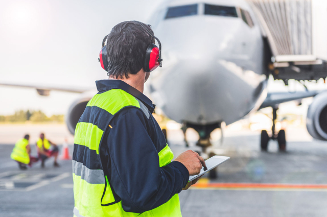 An Image showing an aviation safety person starring a flight.